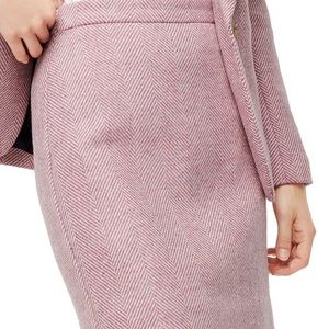 J Crew Herringbone Wool Miniskirt Ivory Mauve 8P